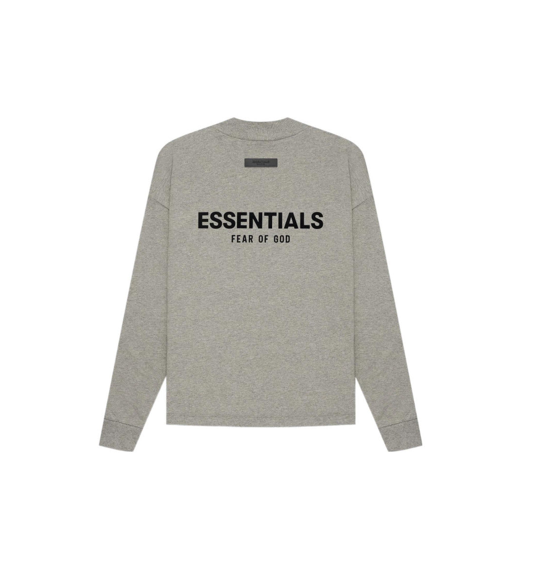 Top Essentials Flocking Letter Crew Neck 100% Cotton Long Sleeve T-shirt Fog Men and Women