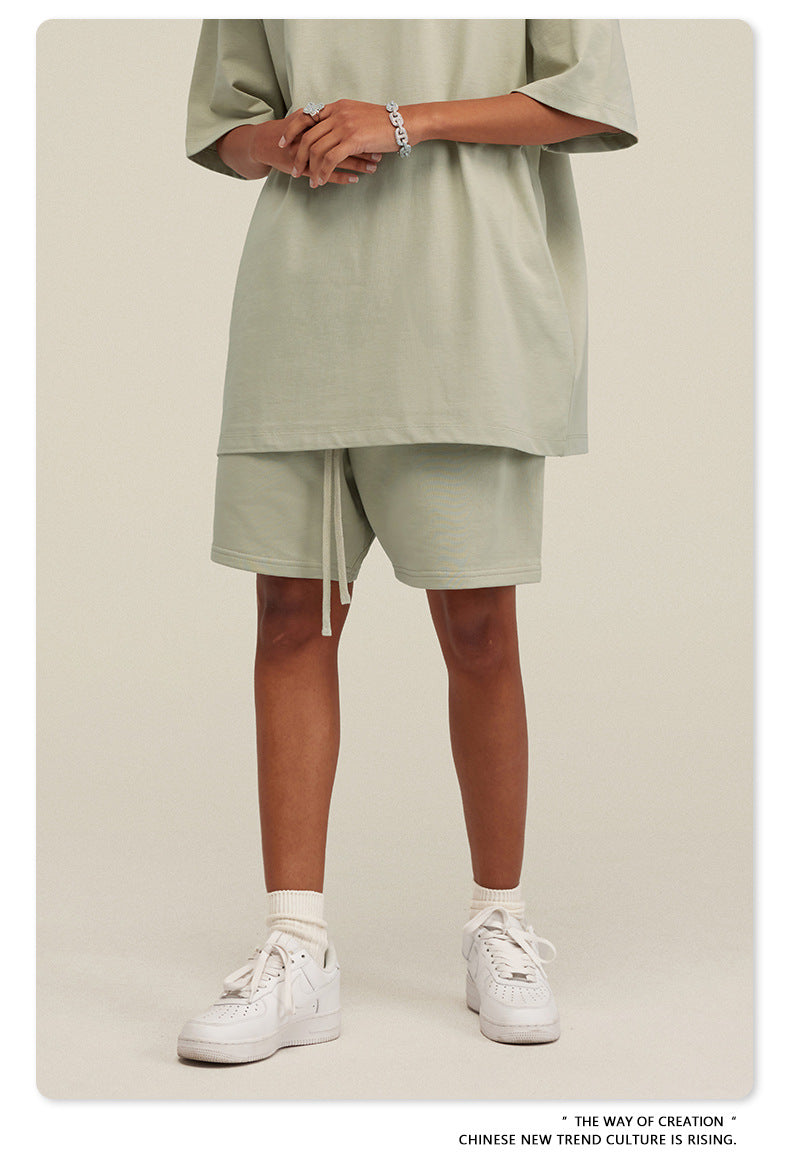 Be Men's 2024 Heavy Fog Teen Fashion Brand Men's Loose Cropped Pants Men's Sports Casual Shorts Summer