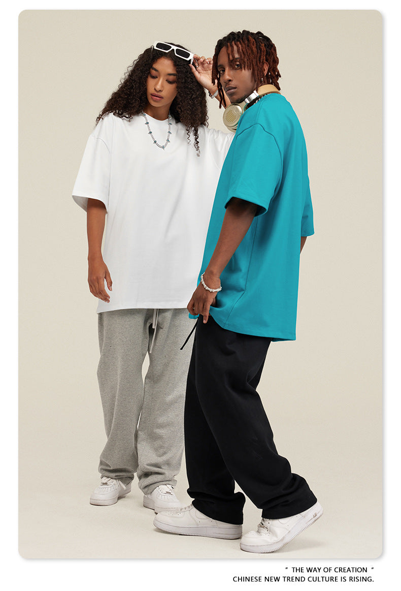 Be Men's 2024 Bashi Cotton T-shirt Heavy Loose Teen Short-Sleeved Men's T Summer Fashion Brand Short Sleeve T-shirt Men's