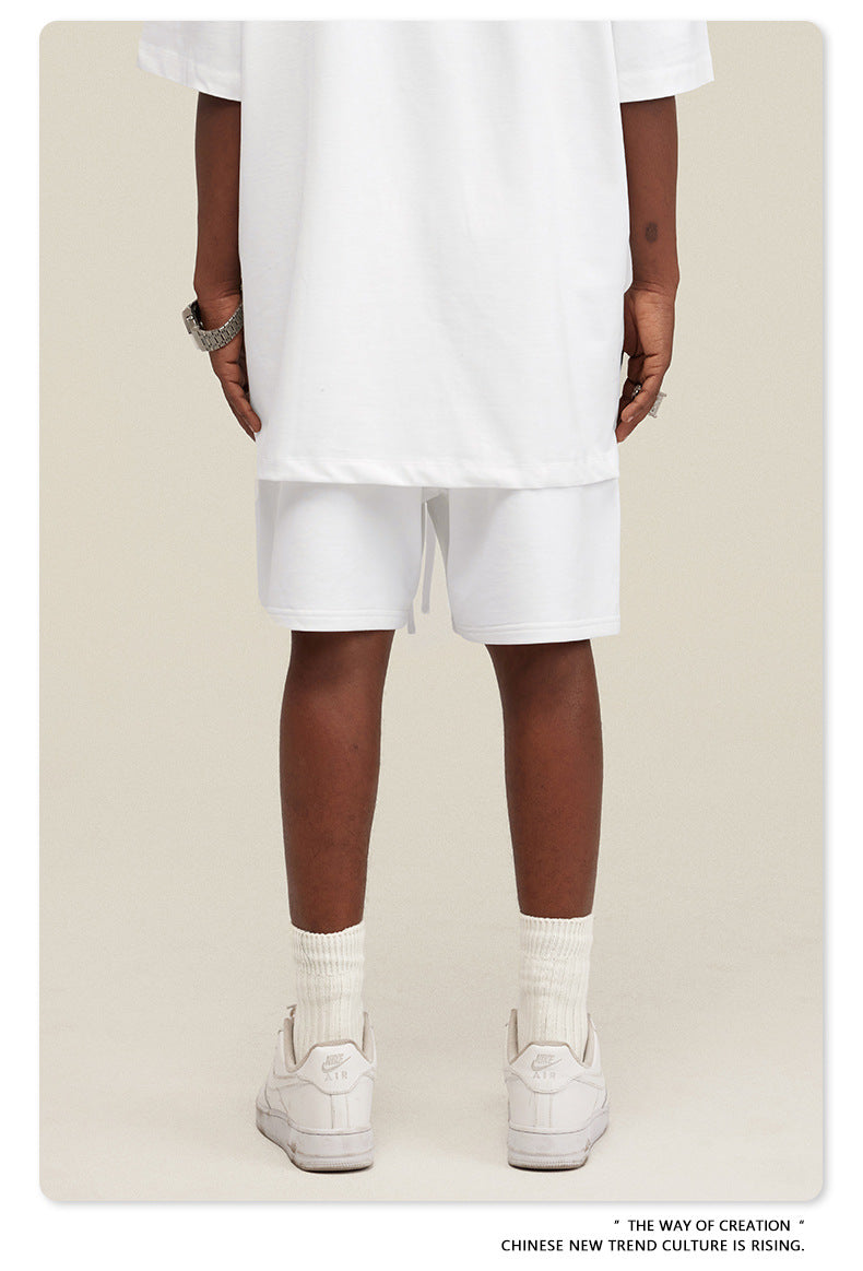 Be Men's 2024 Heavy Fog Teen Fashion Brand Men's Loose Cropped Pants Men's Sports Casual Shorts Summer