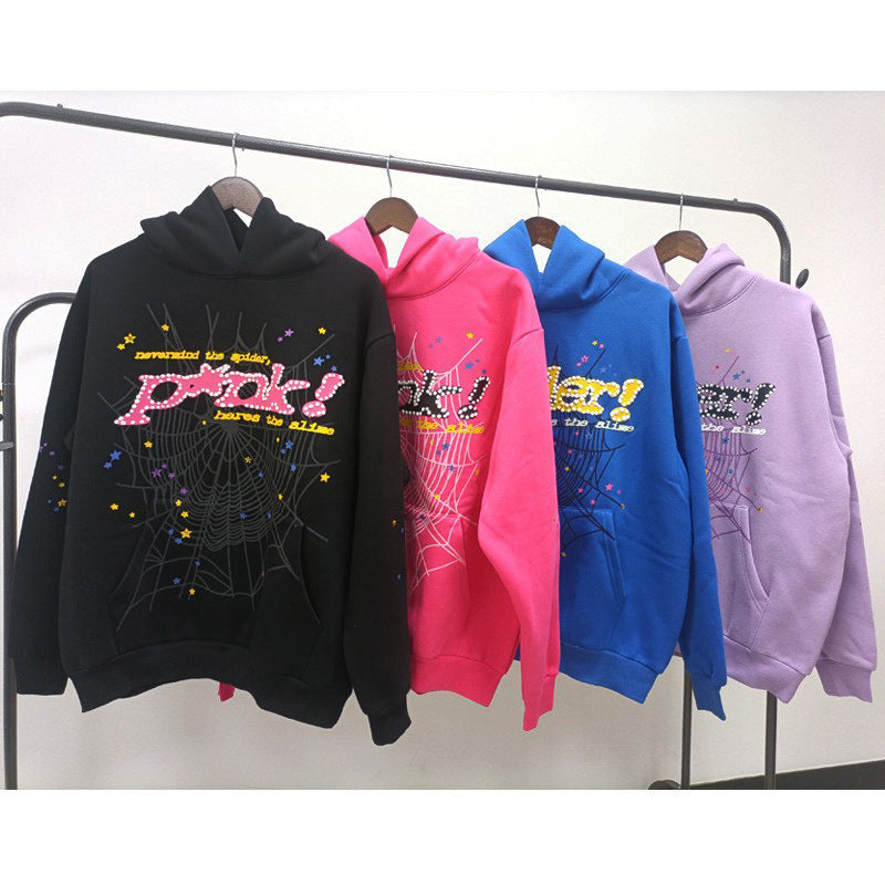 part2- 430gsm Sp5der Hoodies 100% Cotton Hoodie for men and women