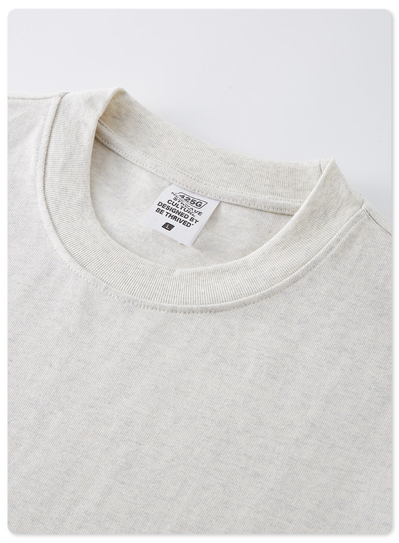 Be Men's 2024 Bashi Cotton T-shirt Heavy Loose Teen Short-Sleeved Men's T Summer Fashion Brand Short Sleeve T-shirt Men's