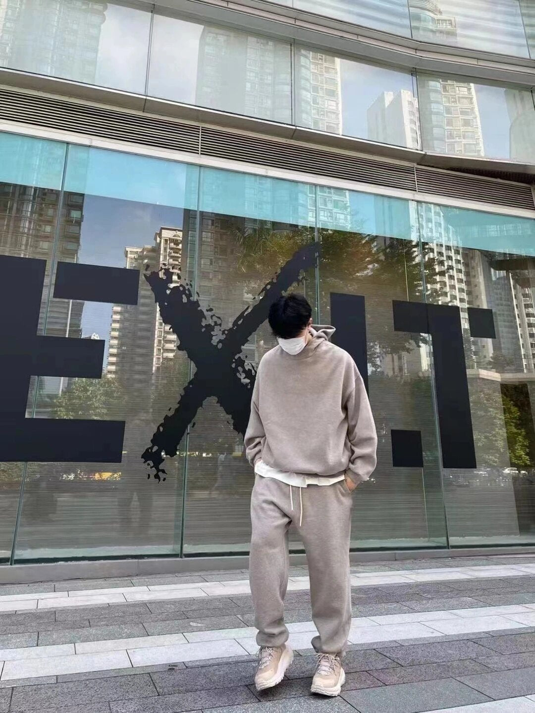 Ess*** Multi-Line Fog Silicone Letters Thickened Sports Casual Sweatpants Trousers