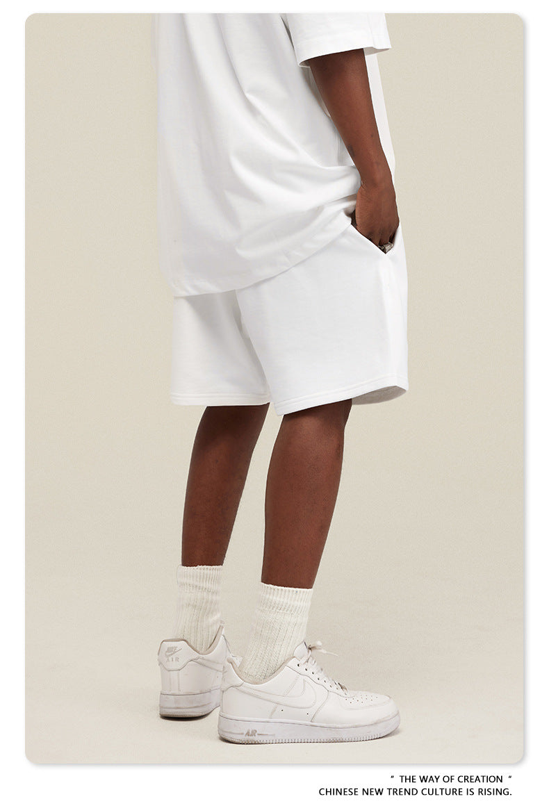 Be Men's 2024 Heavy Fog Teen Fashion Brand Men's Loose Cropped Pants Men's Sports Casual Shorts Summer