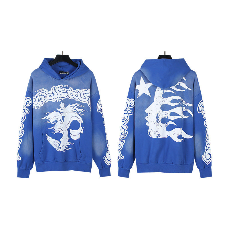 Part2-Hellstar Washed and Worn Hoodie Sweater Trousers Suit