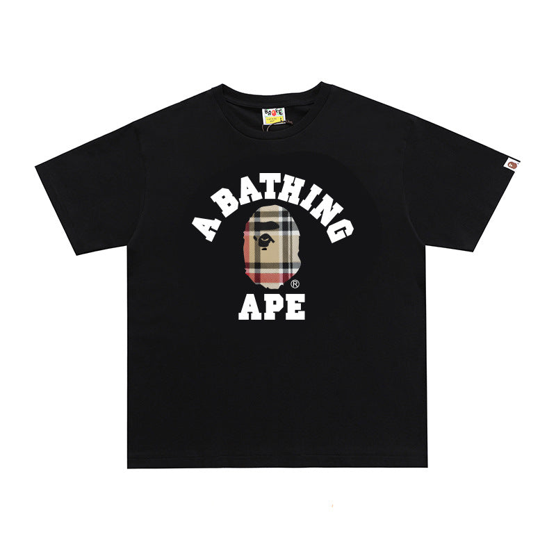 BP2001 Bape Original  Street Cotton Loose Couple Casual T-shirt Short Sleeve Shirt