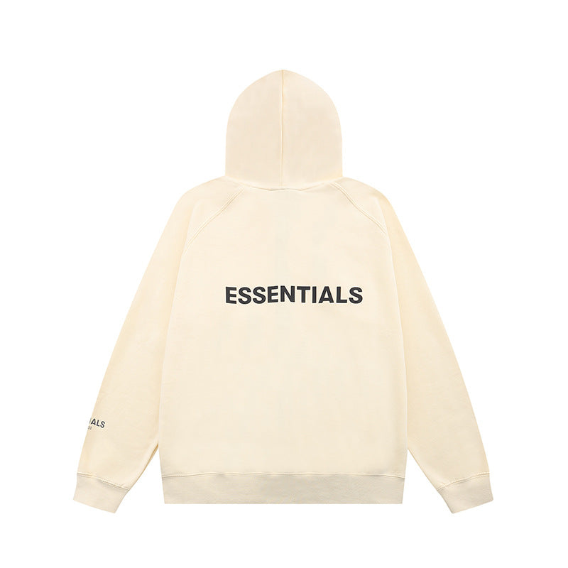 ESS Silicone Letter Zipper with Fleece Lining100% Cotton Hooded Sweater