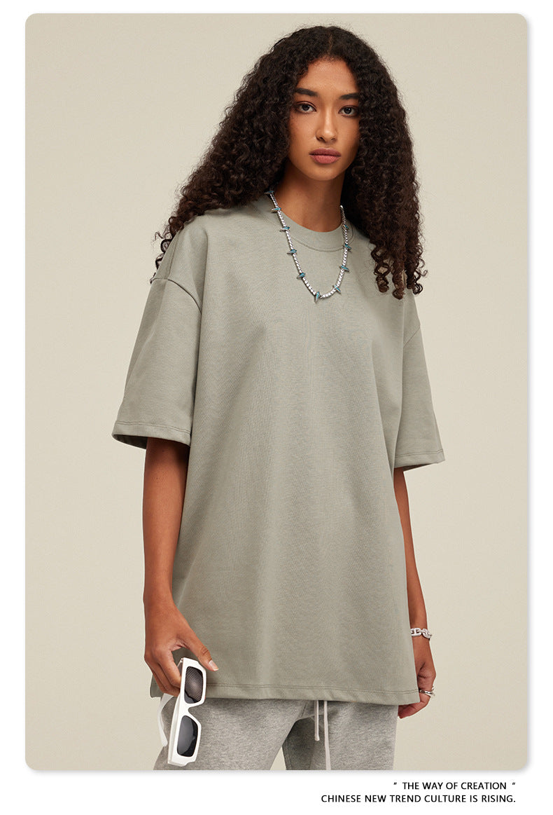 Be Men's 2024 Bashi Cotton T-shirt Heavy Loose Teen Short-Sleeved Men's T Summer Fashion Brand Short Sleeve T-shirt Men's