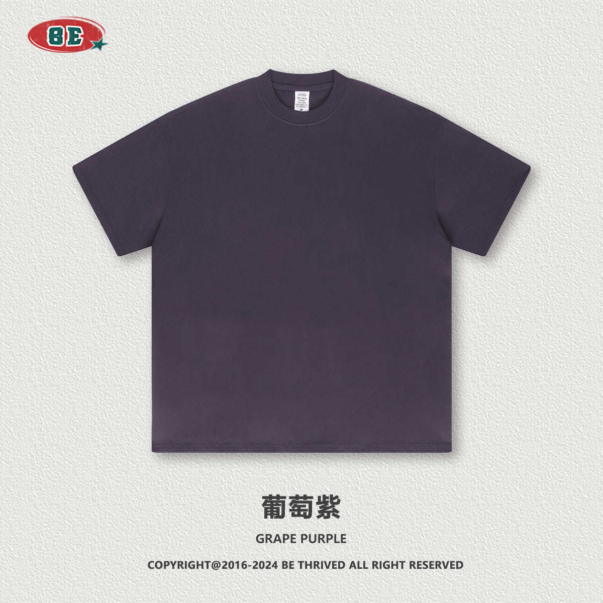 Be Men's 2024 Bashi Cotton T-shirt Heavy Loose Teen Short-Sleeved Men's T Summer Fashion Brand Short Sleeve T-shirt Men's