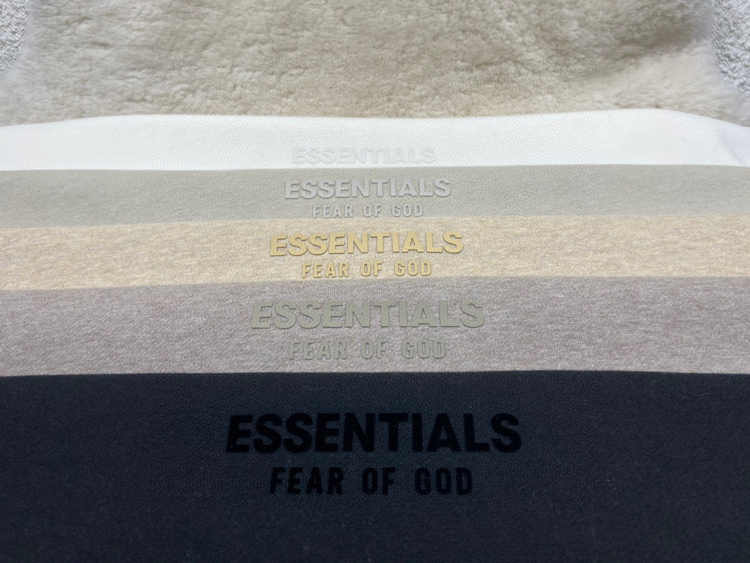 ESS Letter Fog Loose Fleece-lined Crew Neck Pullover Sweatshirt American Fashion Brand Men