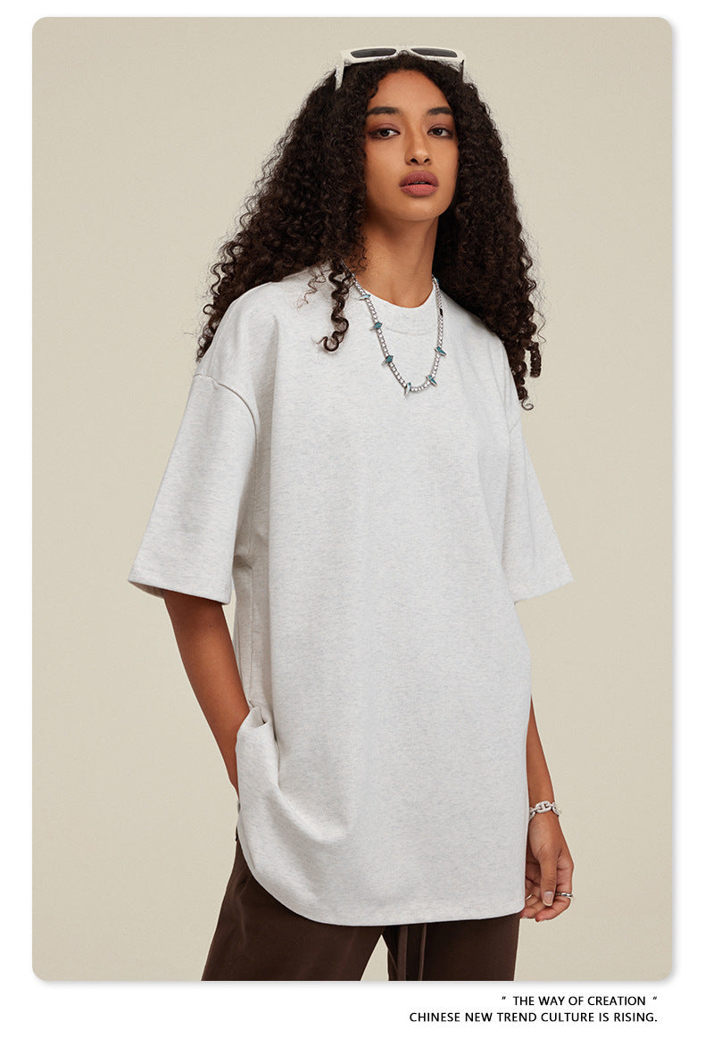 Be Men's 2024 Bashi Cotton T-shirt Heavy Loose Teen Short-Sleeved Men's T Summer Fashion Brand Short Sleeve T-shirt Men's