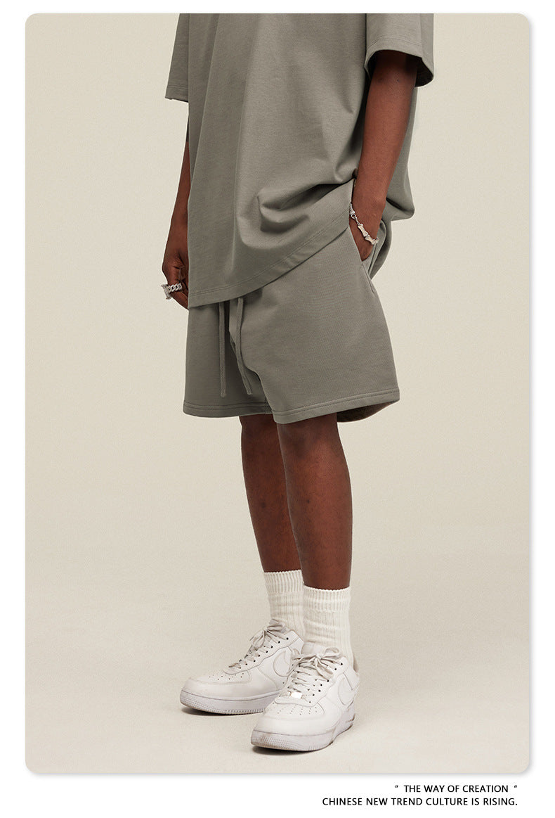 Be Men's 2024 Heavy Fog Teen Fashion Brand Men's Loose Cropped Pants Men's Sports Casual Shorts Summer