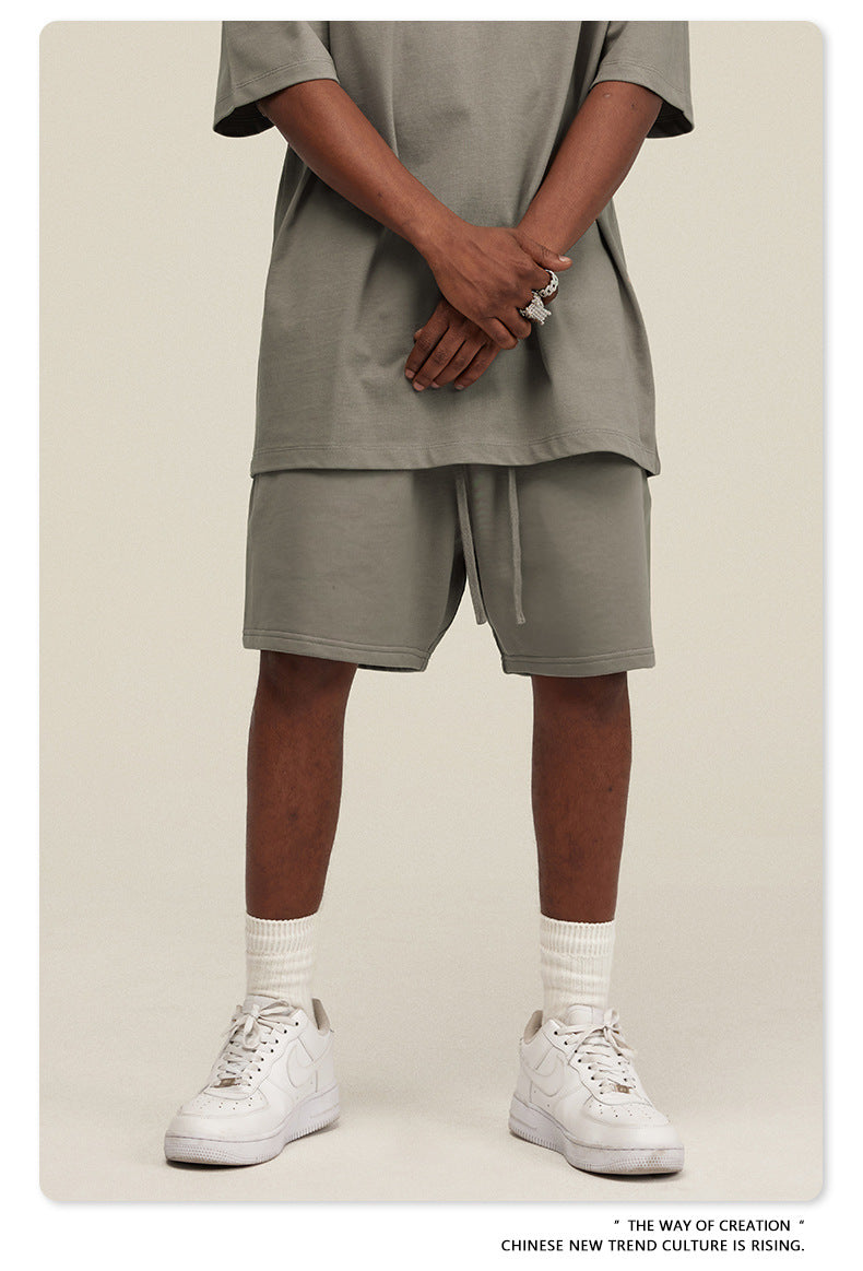 Be Men's 2024 Heavy Fog Teen Fashion Brand Men's Loose Cropped Pants Men's Sports Casual Shorts Summer