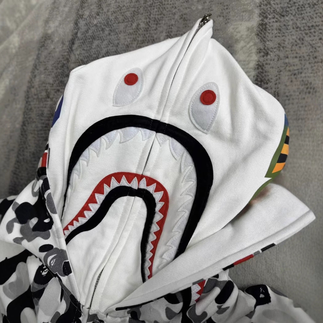 bape gray and white hoodies 100% cotton men hoodies