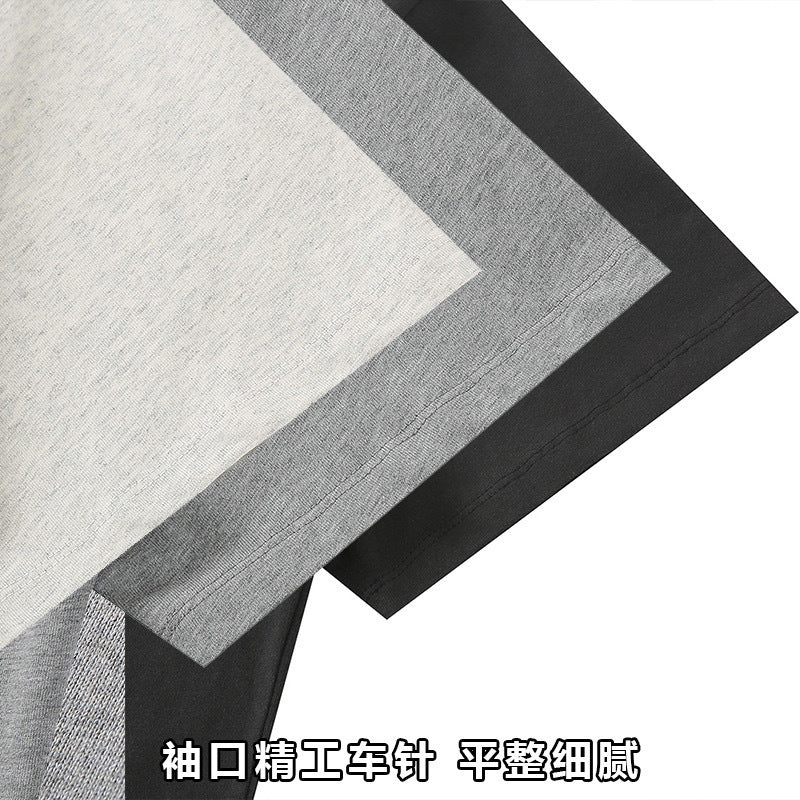 Top ESS Front and Rear Three-Dimensional Flocking Letters 100% Cotton round Neck Loose Couple Short Sleeve T-shirt