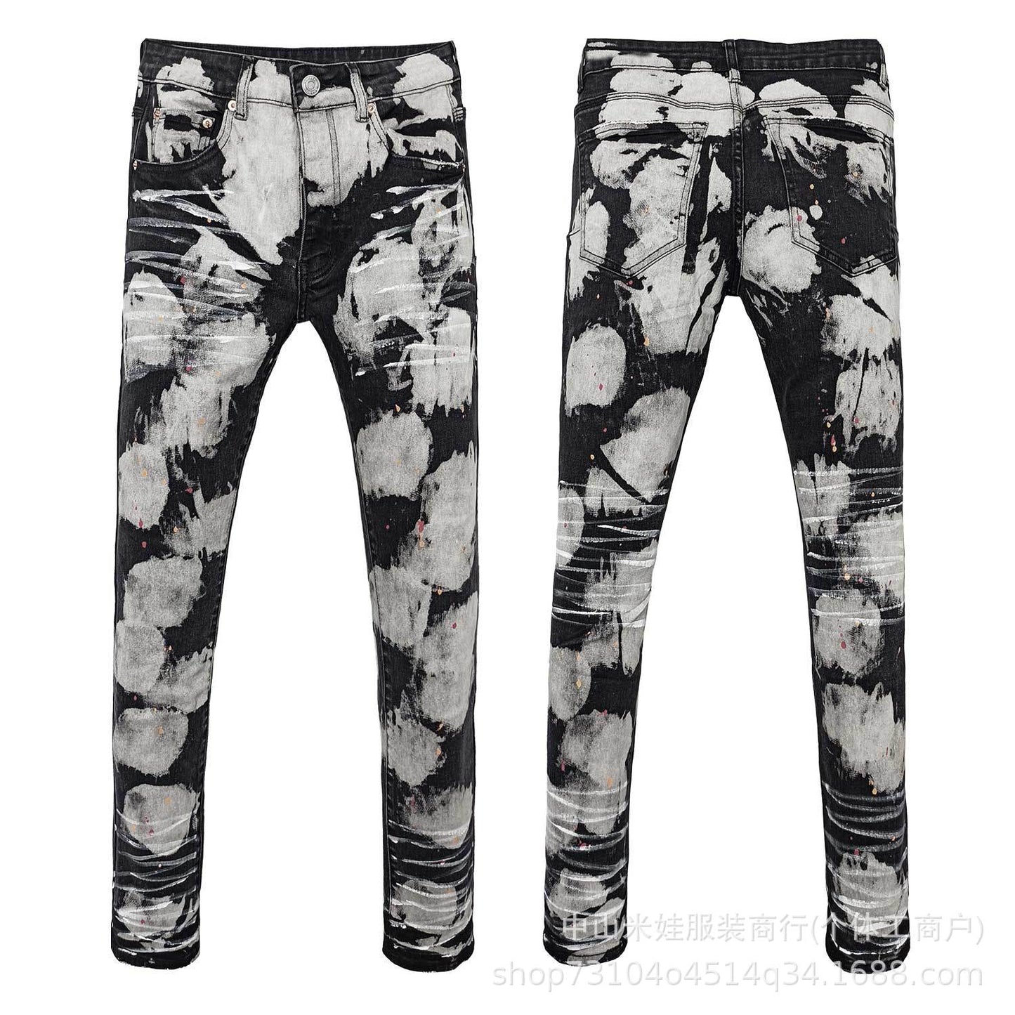 Pp6004 Purple Jeans Splash-Ink Jeans