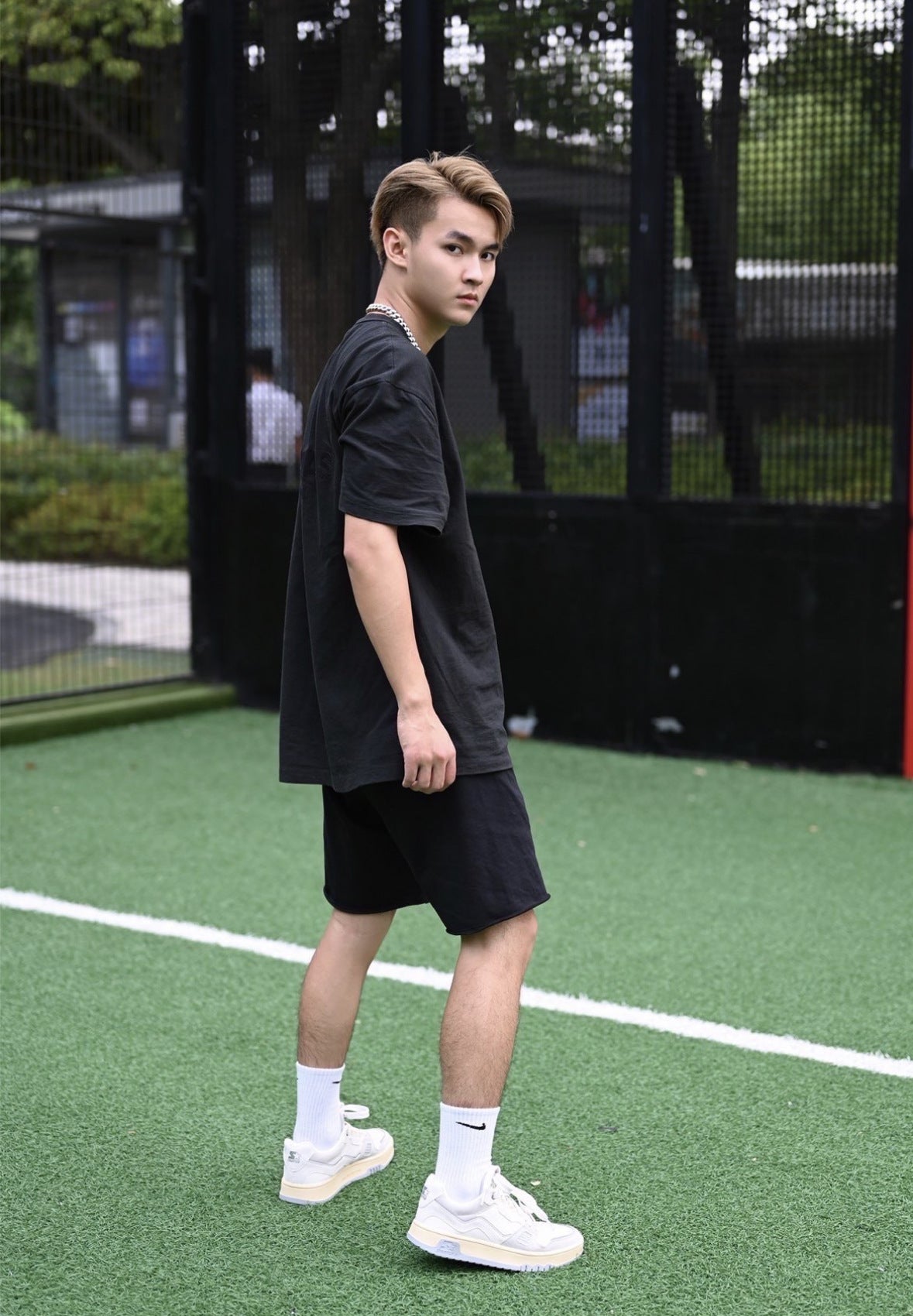 Top ESS Front and Rear Three-Dimensional Flocking Letters 100% Cotton round Neck Loose Couple Short Sleeve T-shirt