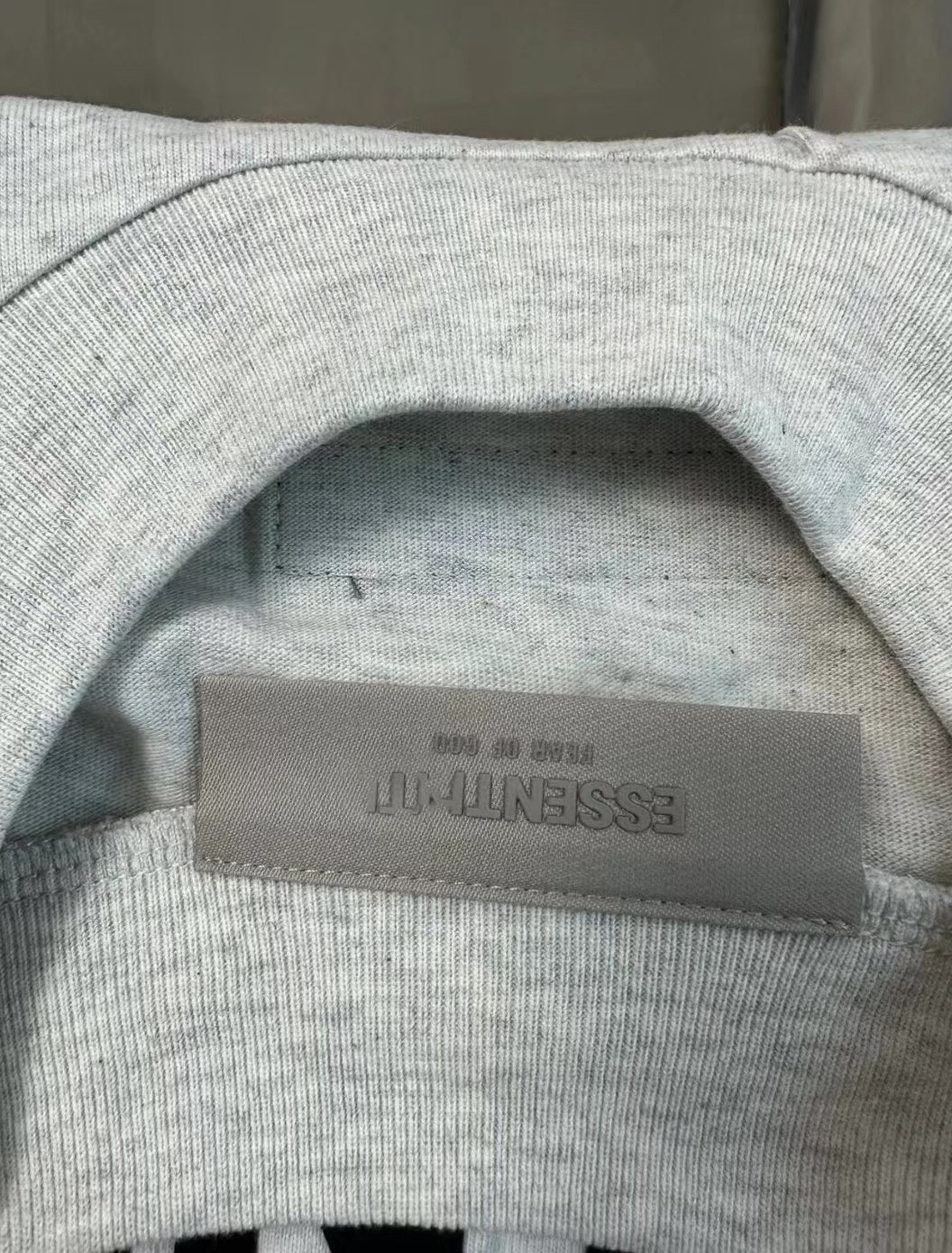 Top ESS Front and Rear Three-Dimensional Flocking Letters 100% Cotton round Neck Loose Couple Short Sleeve T-shirt