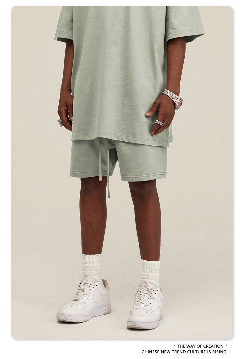 Be Men's 2024 Heavy Fog Teen Fashion Brand Men's Loose Cropped Pants Men's Sports Casual Shorts Summer