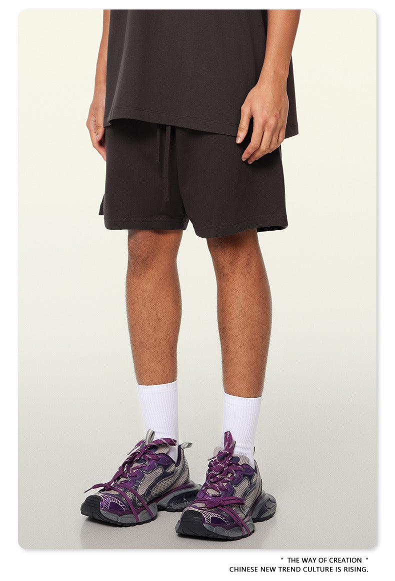 Be Men's 2024 Heavy Fog Teen Fashion Brand Men's Loose Cropped Pants Men's Sports Casual Shorts Summer