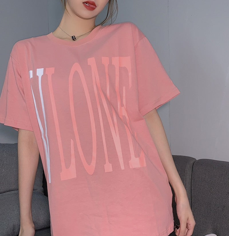 Wholesale Same style as wang yibo lone Short-sleeved with a large back v Reflective Rhinestone Devil Angel Couple Outfit Loose Fit T Shirt