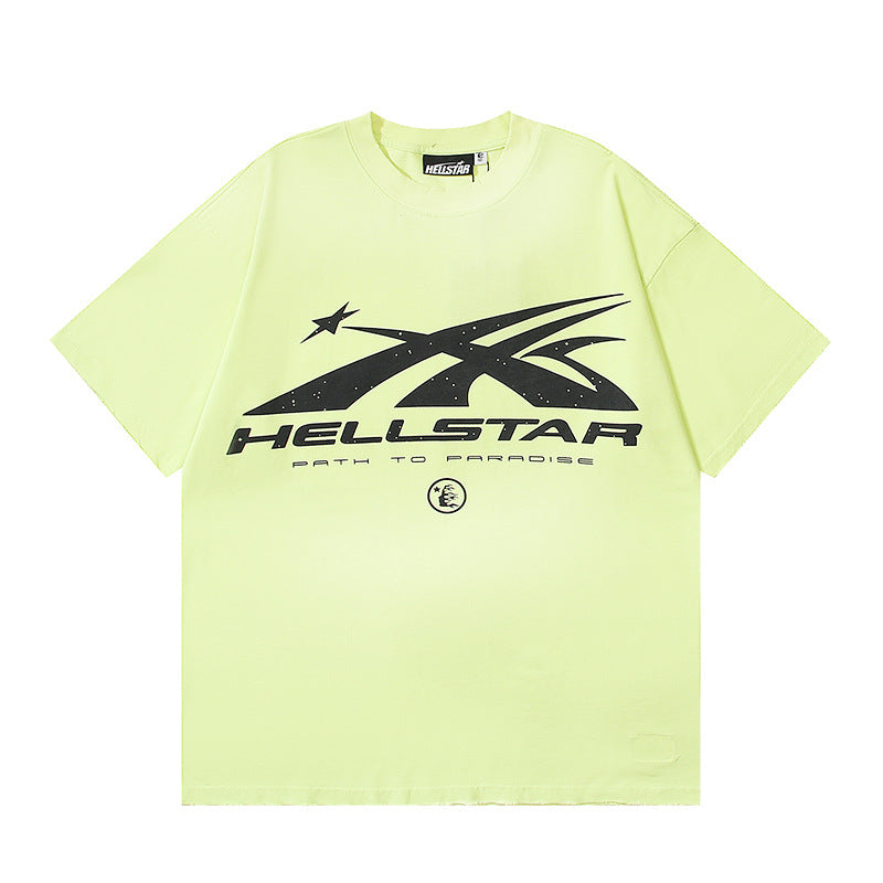 2024 SS Hell starLoose Pullover Short Sleeve T-shirt Green Less