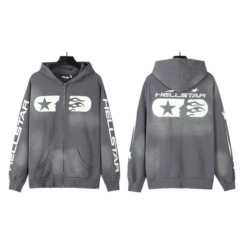 Part2-Hellstar Washed and Worn Hoodie Sweater Trousers Suit