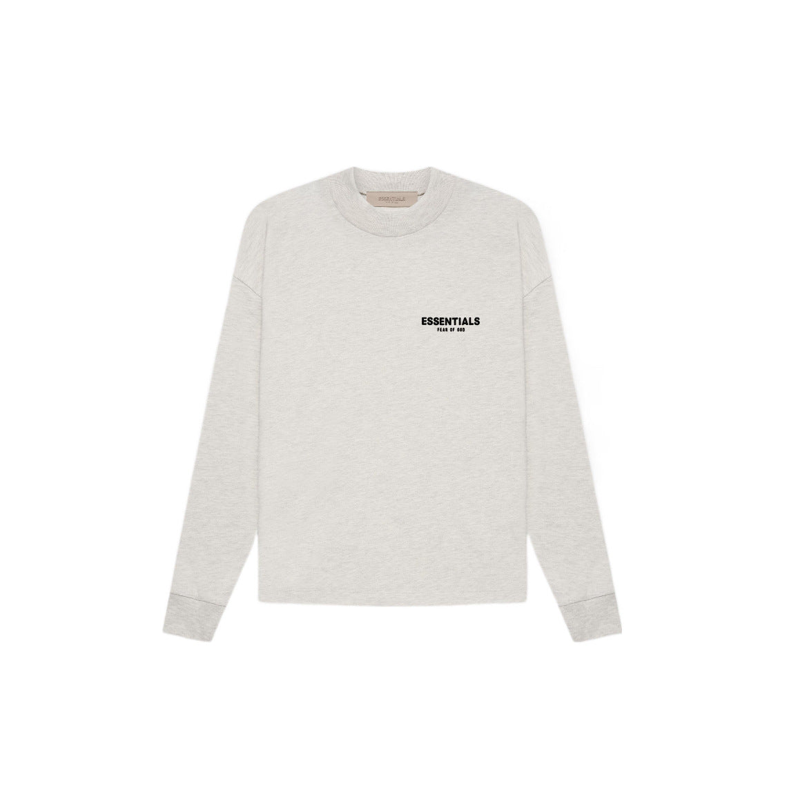 Top Essentials Flocking Letter Crew Neck 100% Cotton Long Sleeve T-shirt Fog Men and Women
