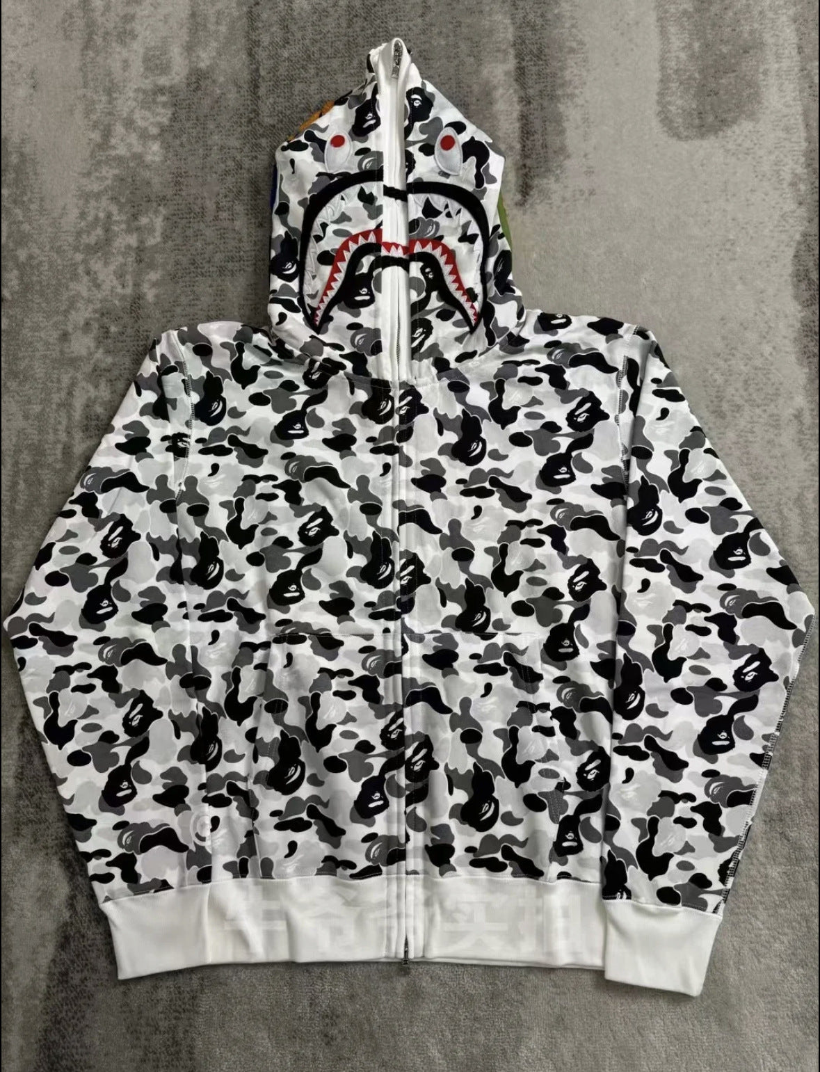 bape gray and white hoodies 100% cotton men hoodies