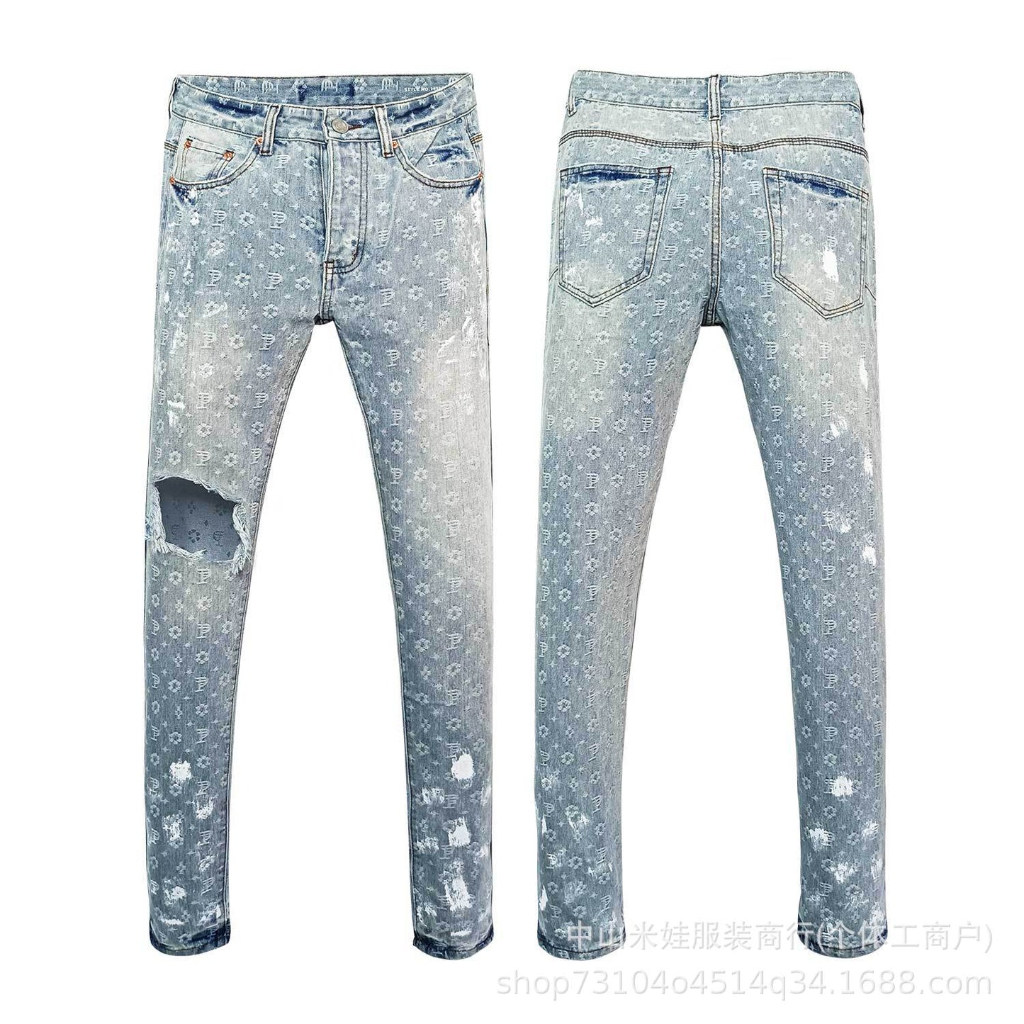 Pp6004 Purple Jeans Splash-Ink Jeans