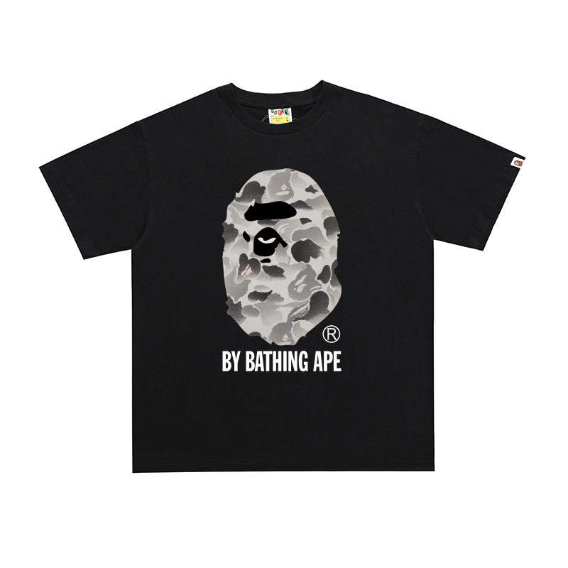 BP2001 Bape Original  Street Cotton Loose Couple Casual T-shirt Short Sleeve Shirt