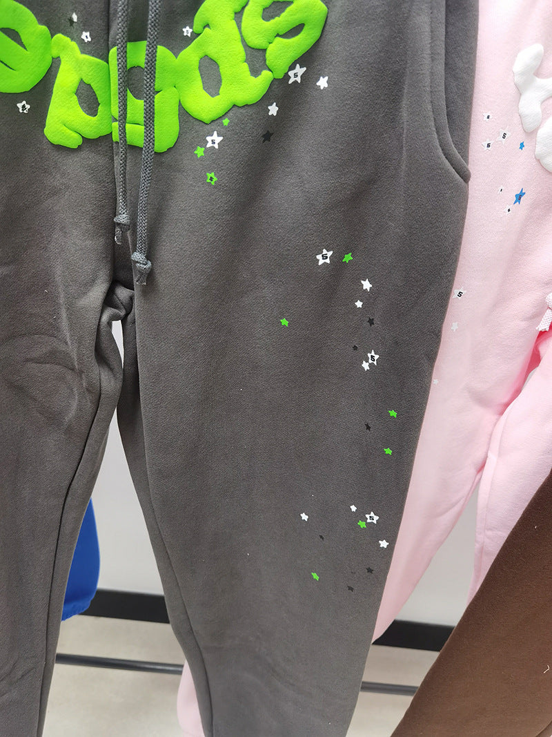 420 gsm 100% cotton spider sweater long pants sp5der