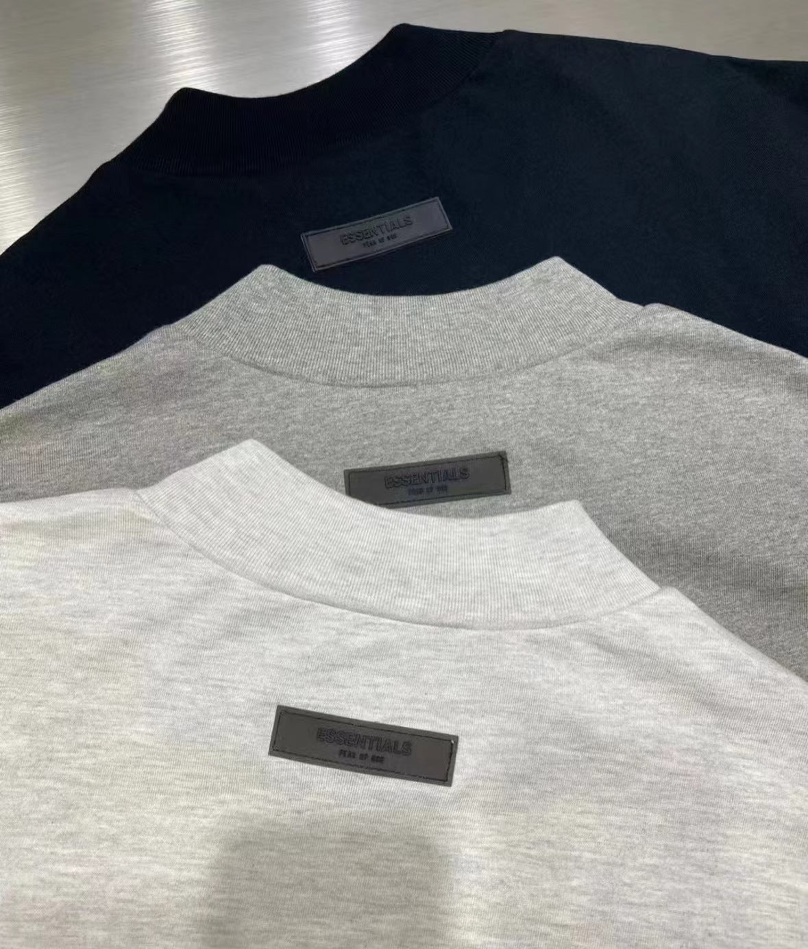 Top ESS Front and Rear Three-Dimensional Flocking Letters 100% Cotton round Neck Loose Couple Short Sleeve T-shirt