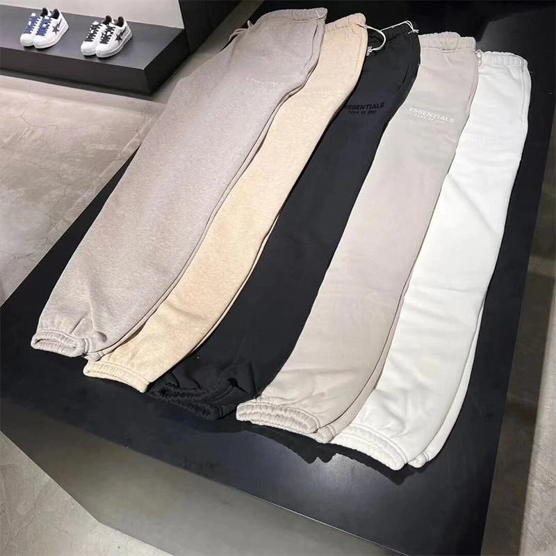 Ess*** Multi-Line Fog Silicone Letters Thickened Sports Casual Sweatpants Trousers