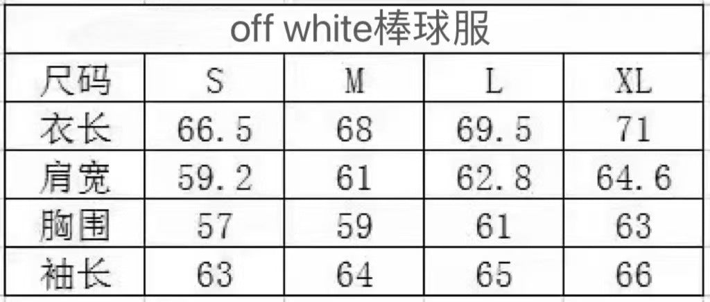 Off-White Patchwork Baseball Jacket Unisex Youth Street Fashion Jacket Coat