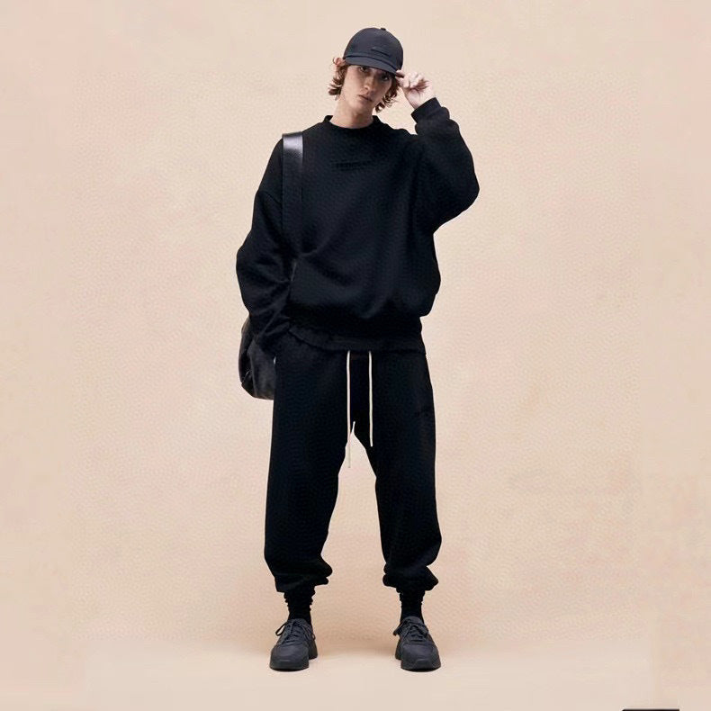 Ess*** Multi-Line Fog Silicone Letters Thickened Sports Casual Sweatpants Trousers