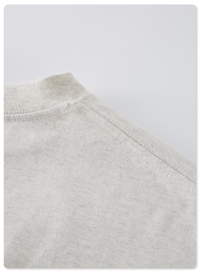 Be Men's 2024 Bashi Cotton T-shirt Heavy Loose Teen Short-Sleeved Men's T Summer Fashion Brand Short Sleeve T-shirt Men's