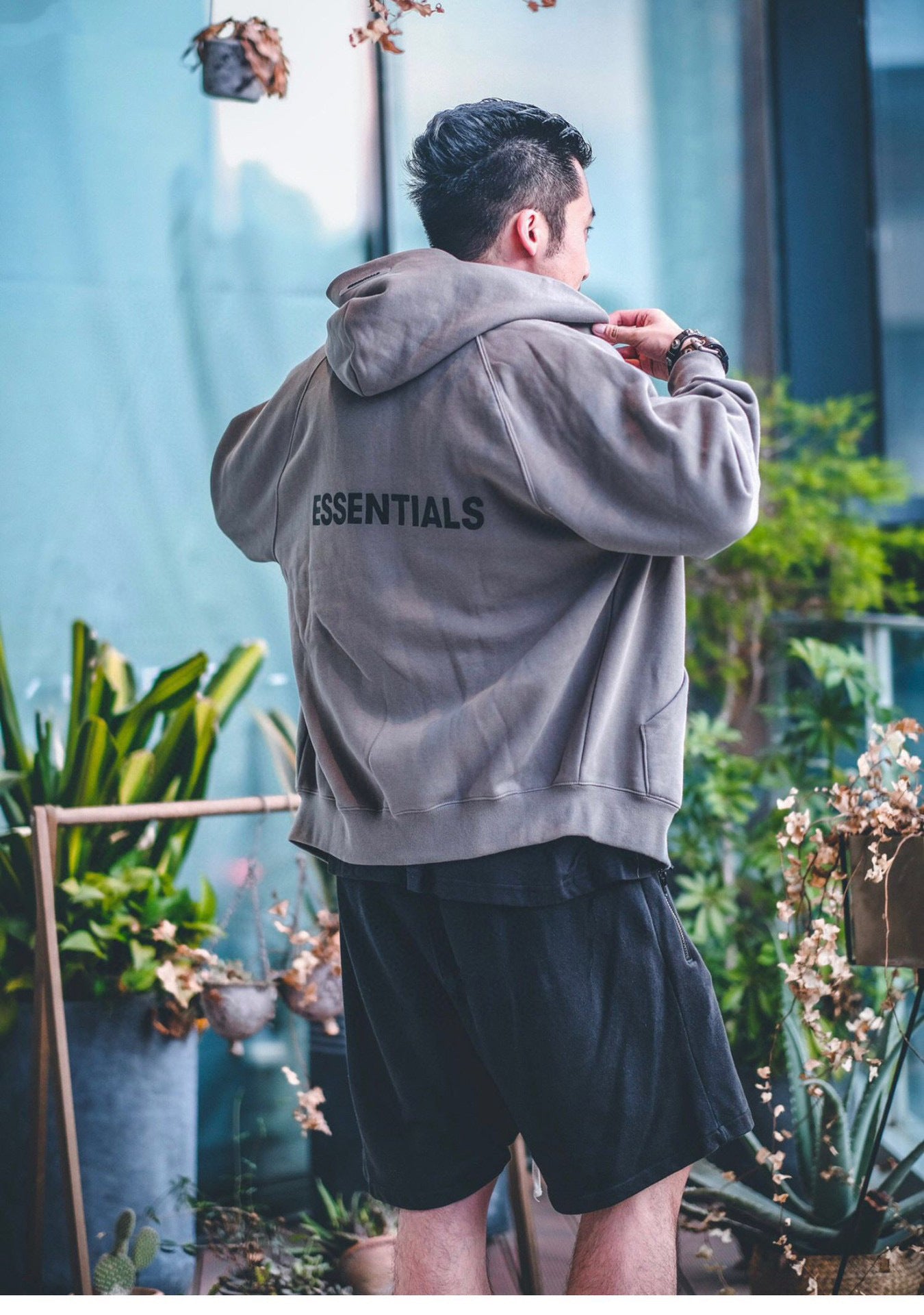 ESS Silicone Letter Zipper with Fleece Lining100% Cotton Hooded Sweater