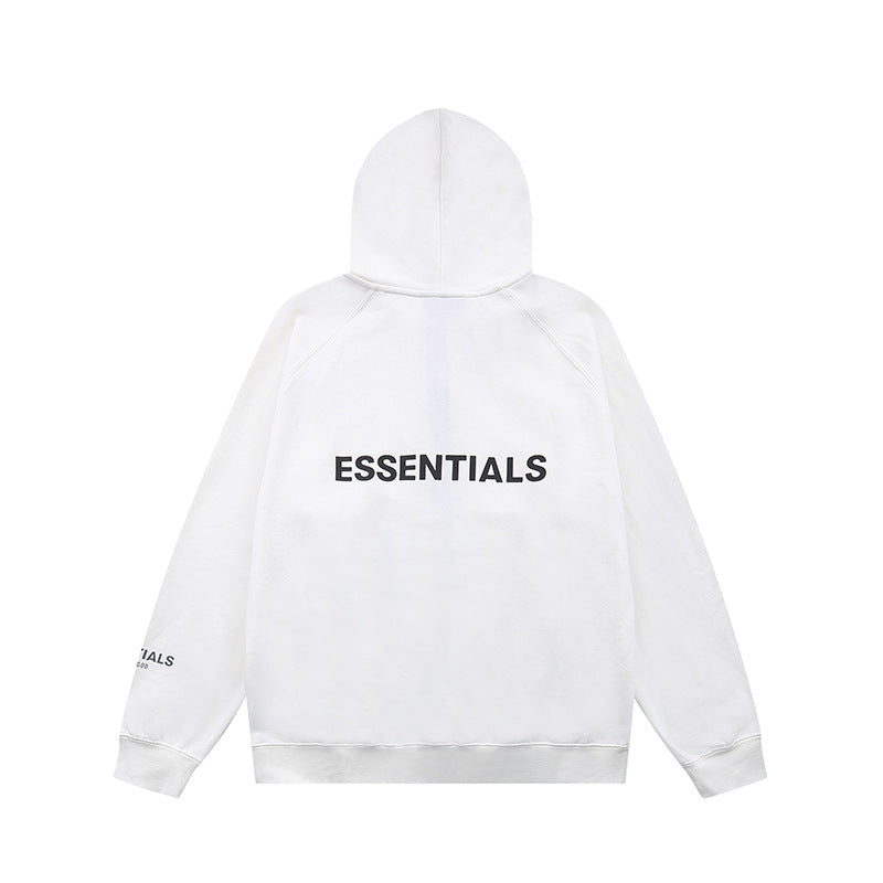 ESS Silicone Letter Zipper with Fleece Lining100% Cotton Hooded Sweater