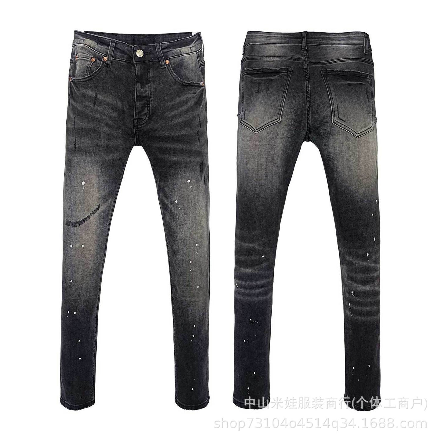 Pp6004 Purple Jeans Splash-Ink Jeans
