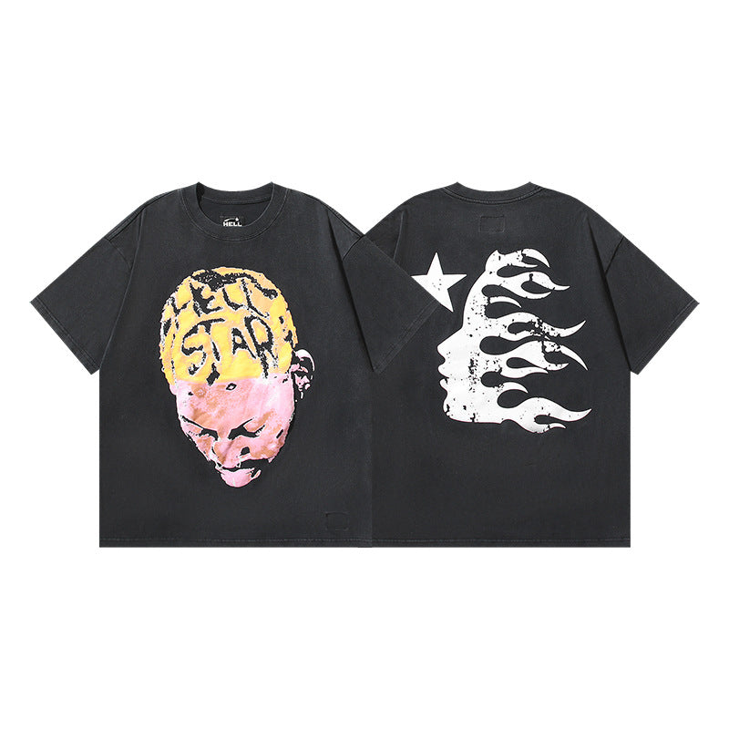 2024 SS Hell starLoose Pullover Short Sleeve T-shirt Green Less