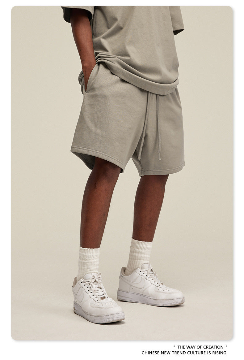 Be Men's 2024 Heavy Fog Teen Fashion Brand Men's Loose Cropped Pants Men's Sports Casual Shorts Summer