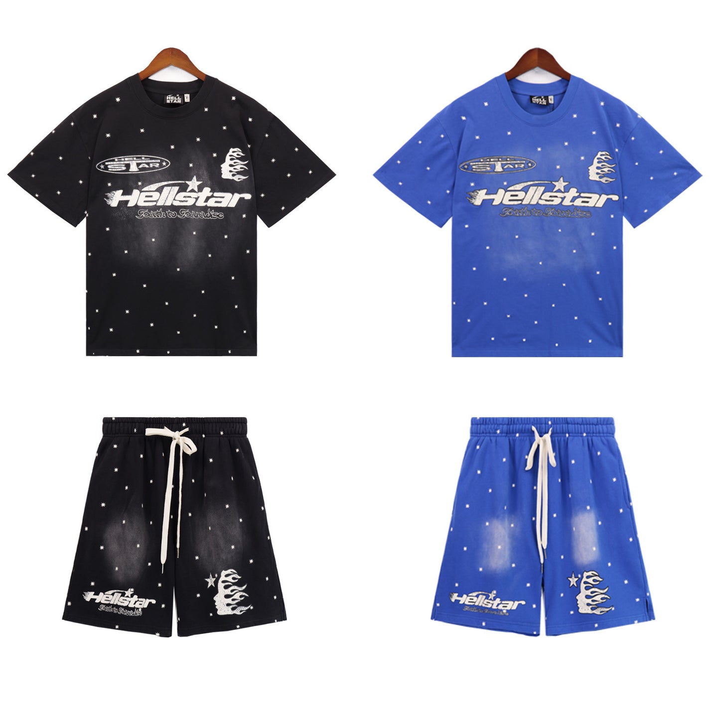 Hellstar original quality 1:1 tee shirts and shorts sets for men and women