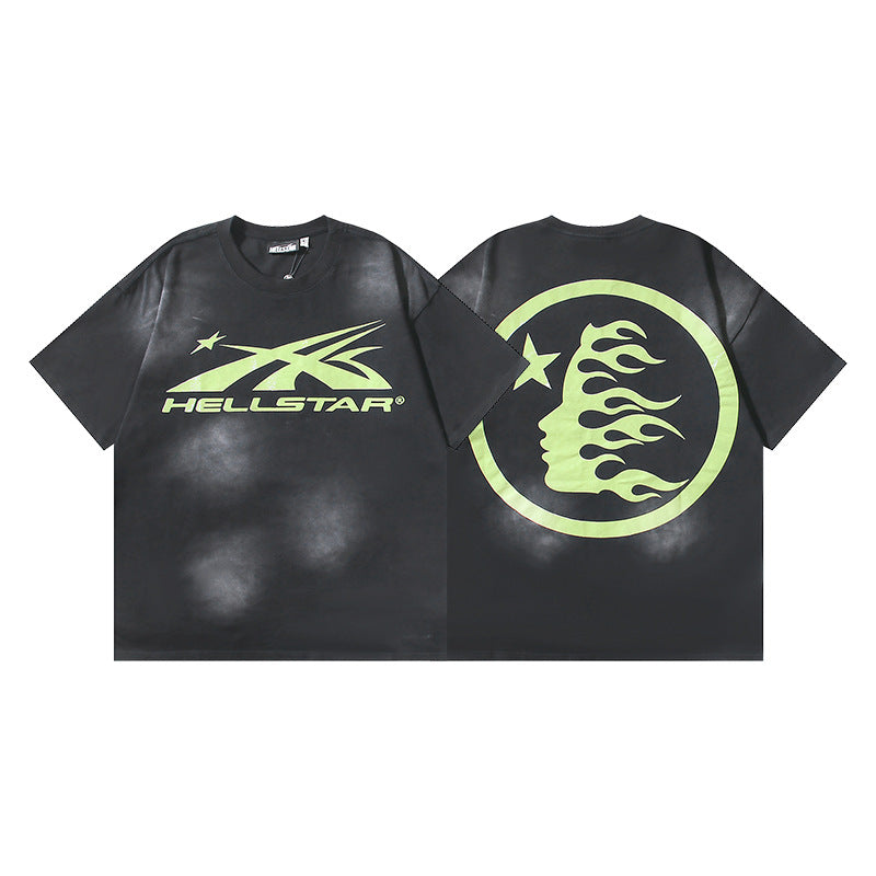 2024 SS Hell starLoose Pullover Short Sleeve T-shirt Green Less