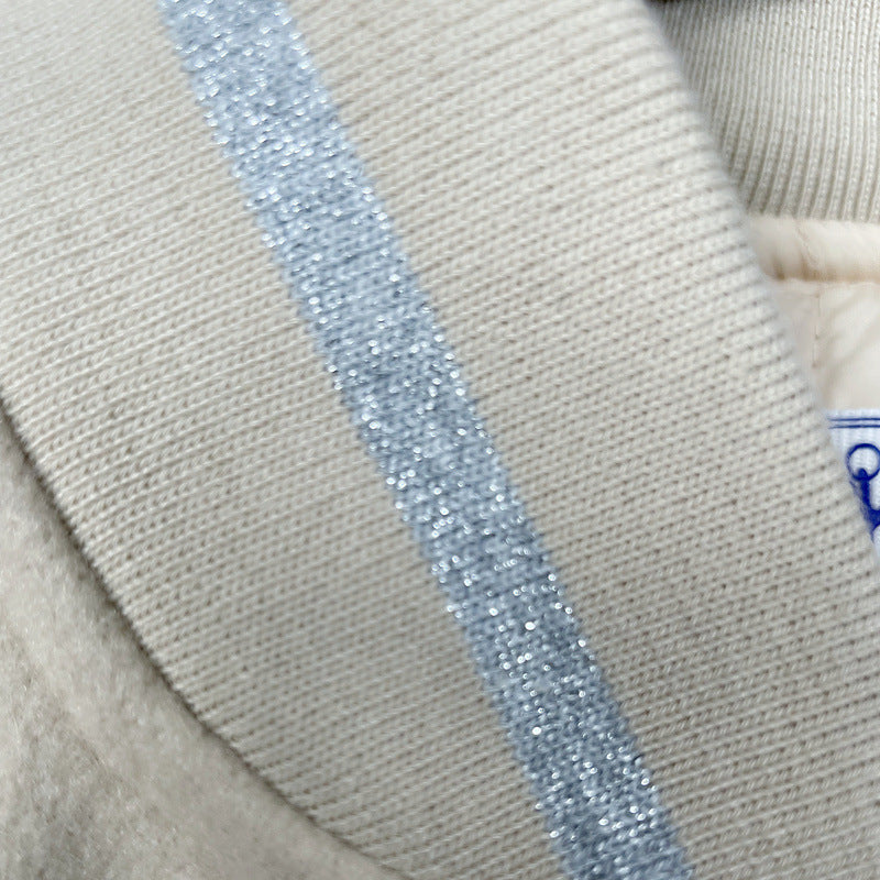 Off-White Patchwork Baseball Jacket Unisex Youth Street Fashion Jacket Coat