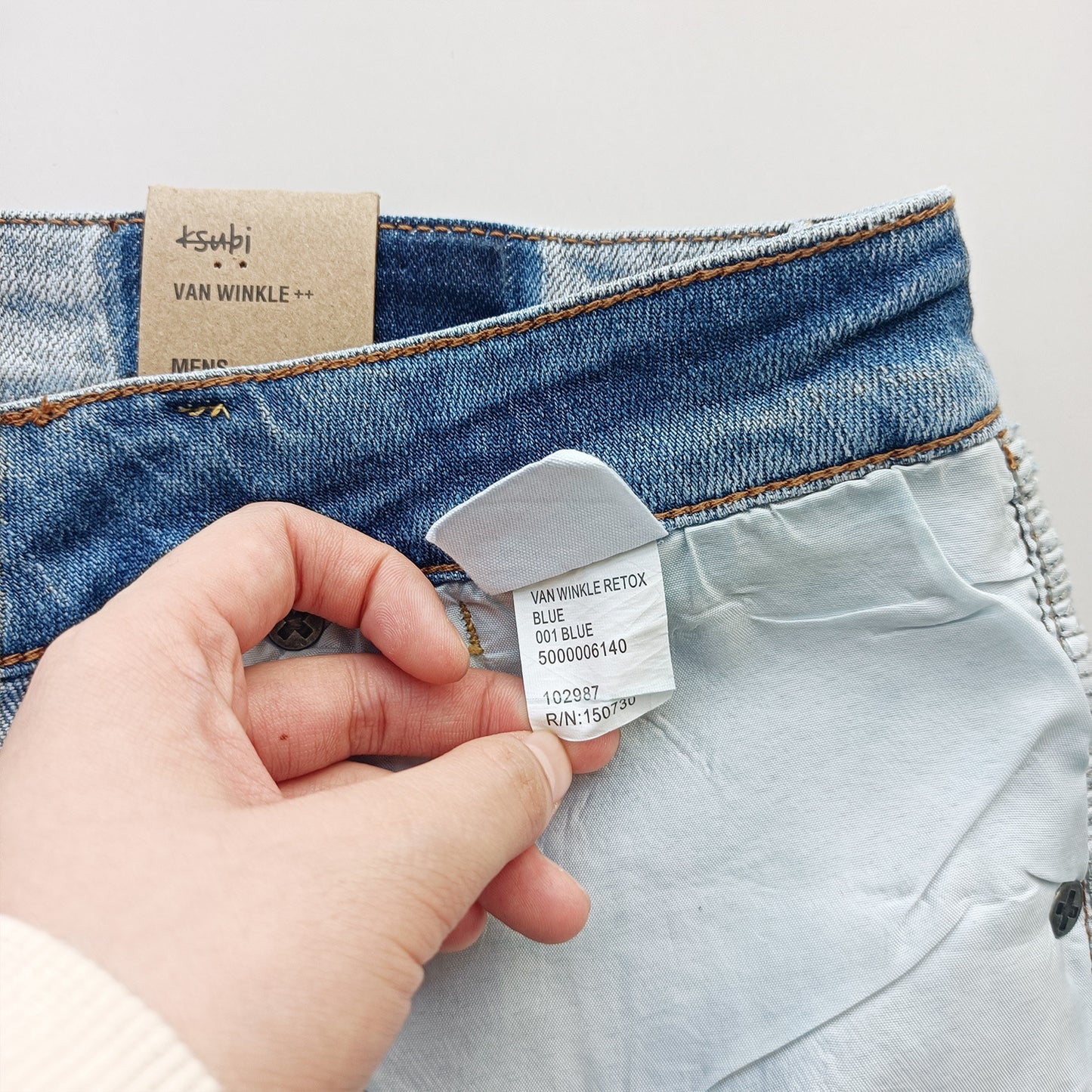 KSB901 Jeans straight-leg Ripped Stretch American High Street Casual Men's Jeans