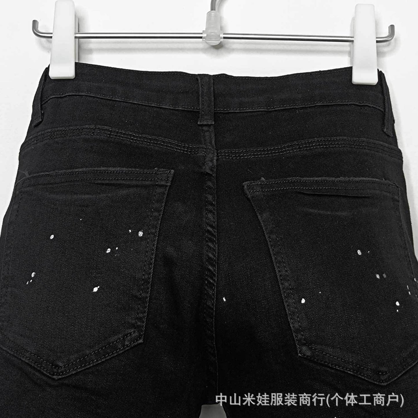 Purple Jeans Men's Distressed Denim Shorts Five-Point Shorts