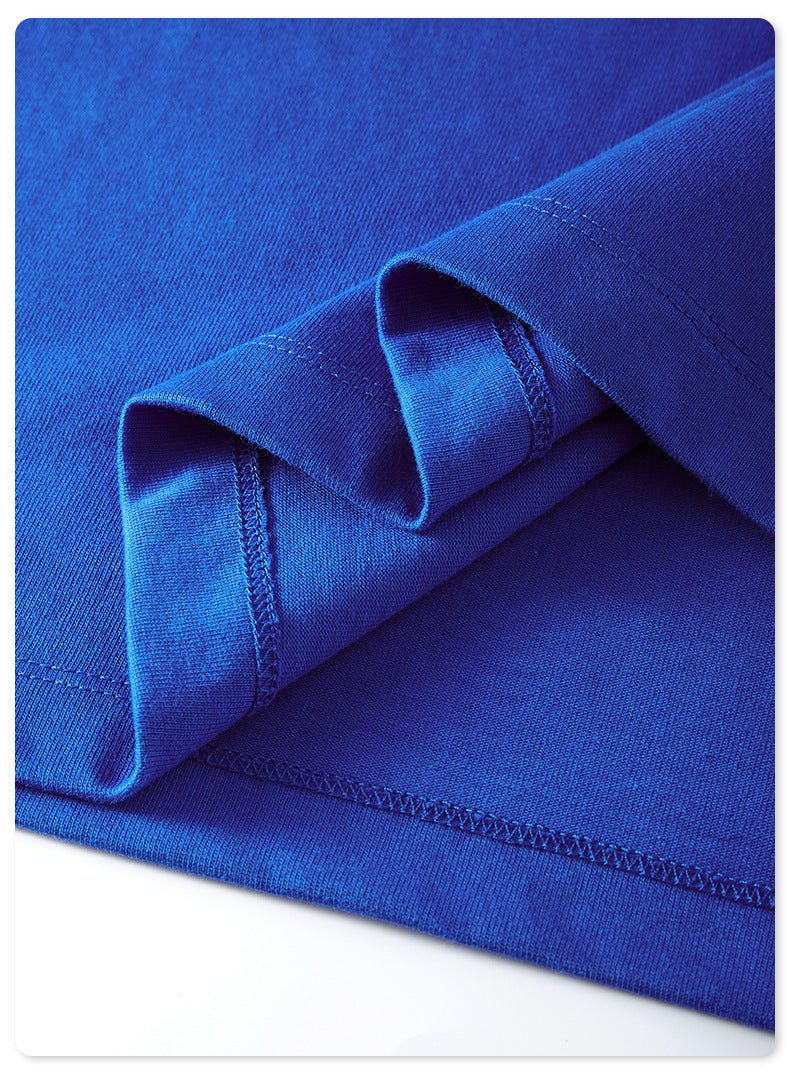 Be Men's 2024 Spring and Summer 305G Heavy T-shirt Men's American Cotton Fashion Brand Solid Color Short Sleeve Teen T-shirt