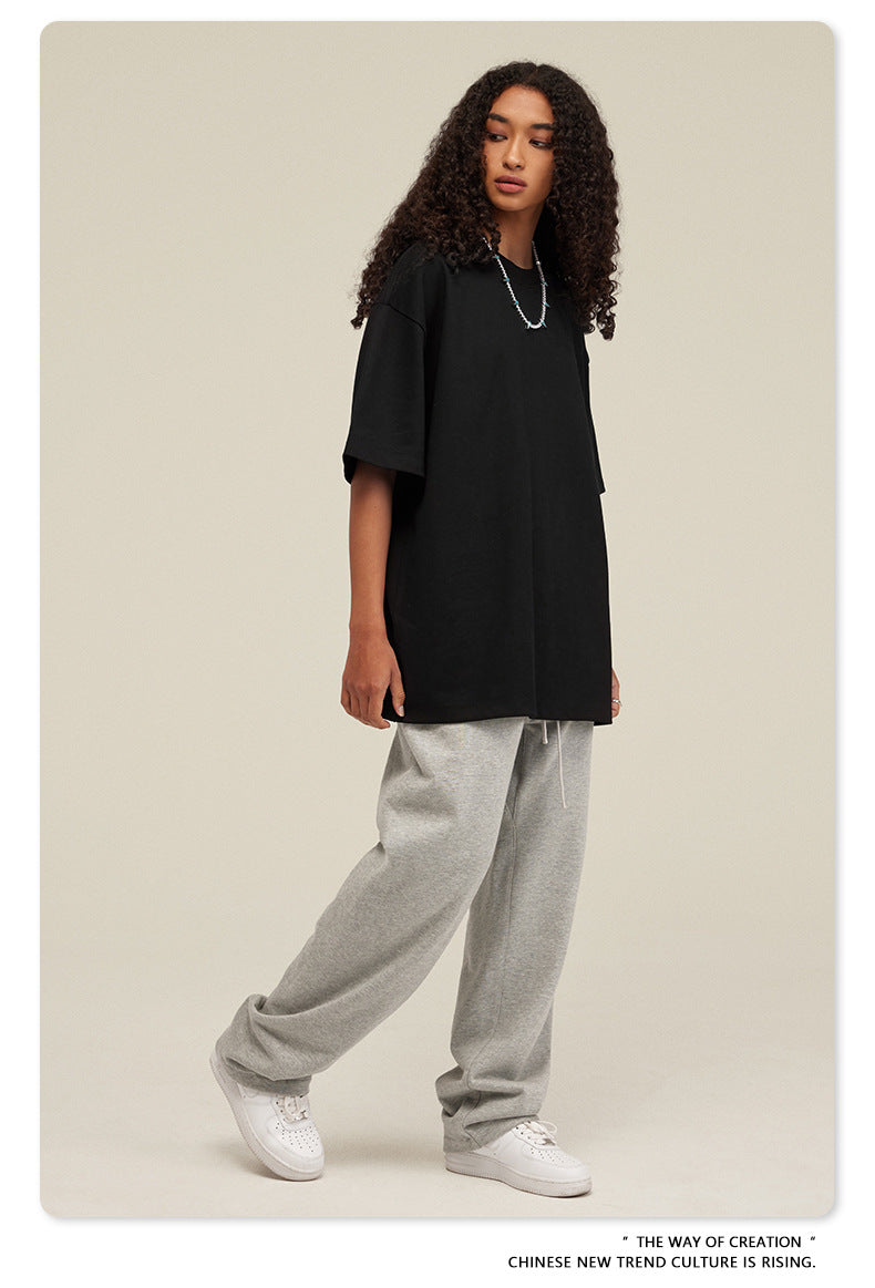 Be Men's 2024 Bashi Cotton T-shirt Heavy Loose Teen Short-Sleeved Men's T Summer Fashion Brand Short Sleeve T-shirt Men's