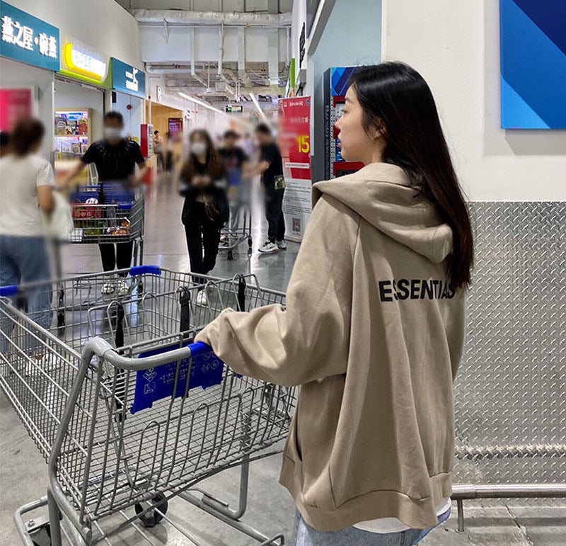 ESS Silicone Letter Zipper with Fleece Lining100% Cotton Hooded Sweater